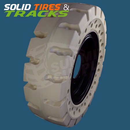 10-16.5 Non-Marking Solid Skid Steer Tires - Severe Duty White
