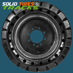 Solid Skid Steer Tires 12-16.5 with 9" center hub- Severe Duty
