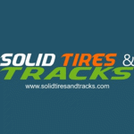 Set of 4, 13.00-24 Non-Marking Solid Telehandler Tires with Rims