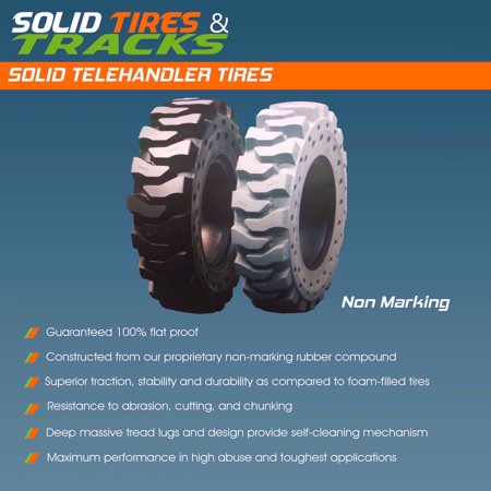 13.00-24 Telehandler Solid Tires with 5 Bolt Hole Rims